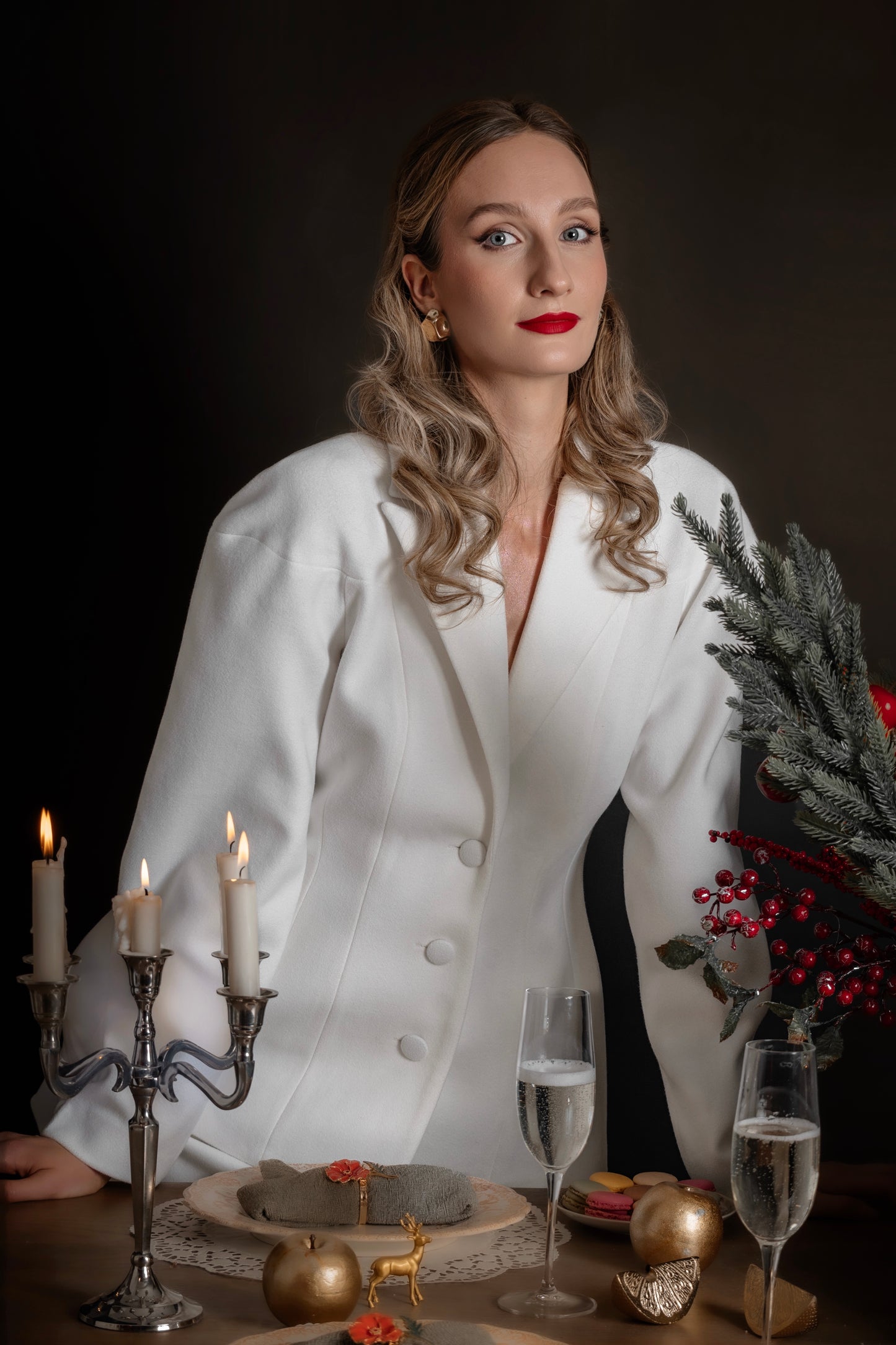 Ophelia Tailored Jacket, Ivory