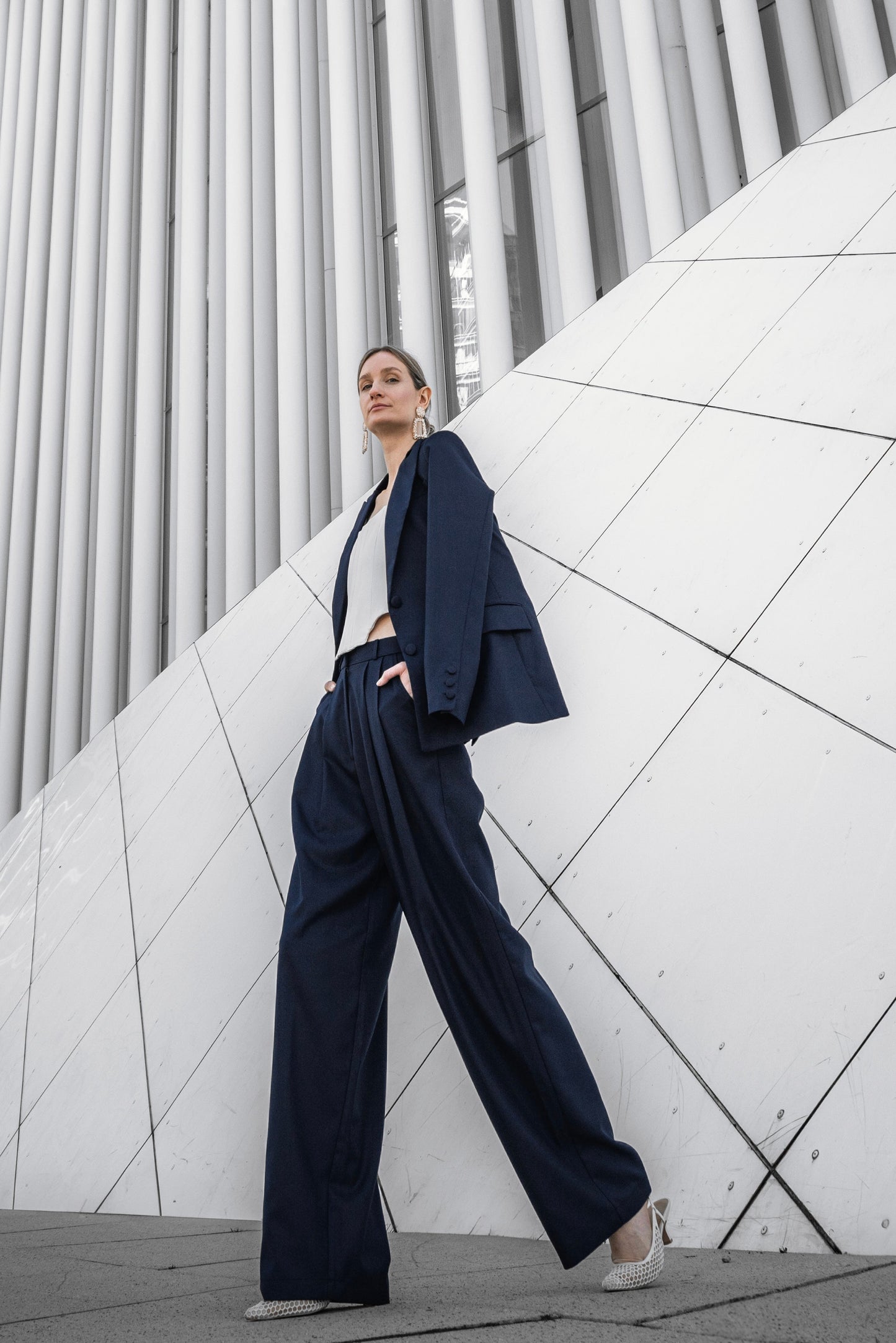 Marina Tailored Trousers, Navy