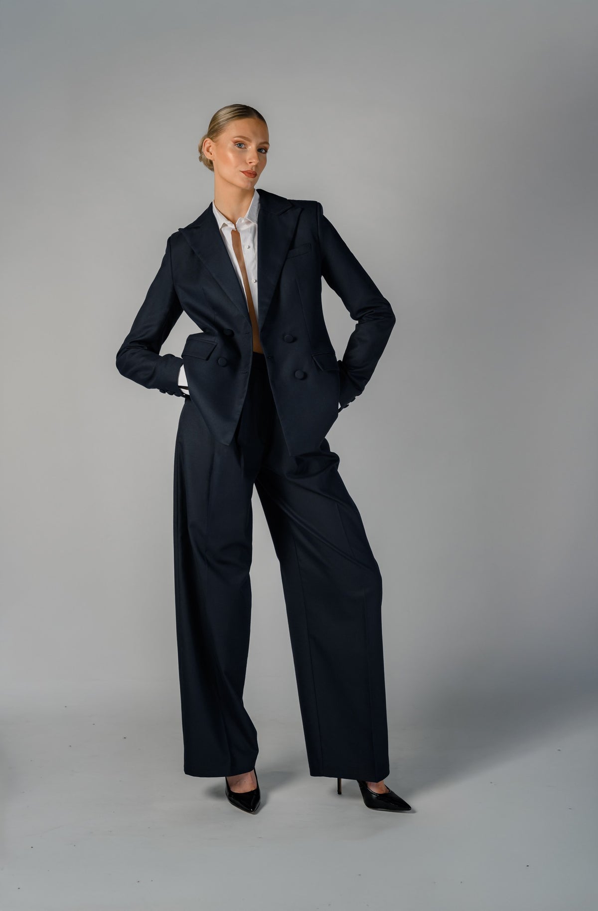 Marina Double-Breasted Blazer, Navy